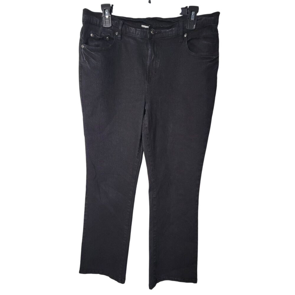 DG2 by Diane Gilman Womens Size 12P Black Solid Bootcut Jeans